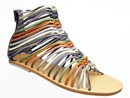 Tall Womens Greek Multicolored Roman Sandals