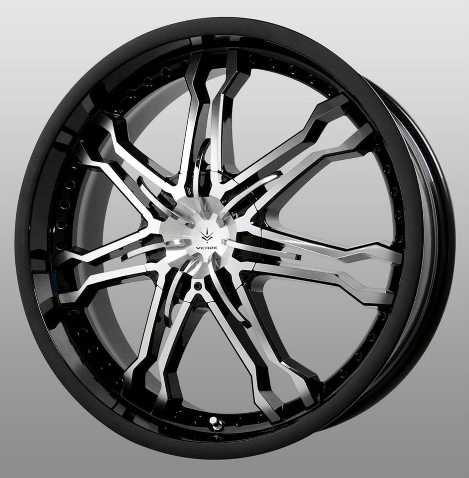   Verde Jaggedge Black Wheels Rims 5x4.5 Edge Flex Five Hundred Fusion