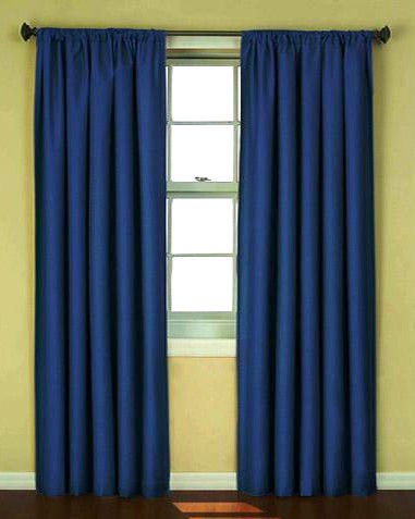 Corinne Eclipse 42 X 84 Panel Denim Blue BLACKOUT Drape Curtain 