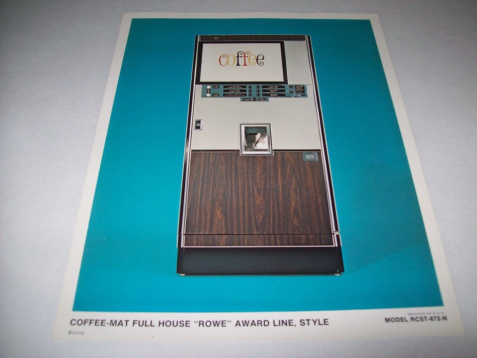 COFFEE MAT VINTAGE ORIGINAL VENDING FULL HOUSE COFFEE MACHINE FLYER 