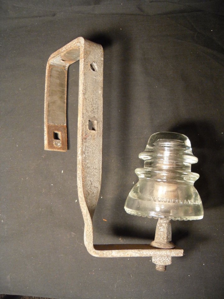   Glass & Porcelain Insulator Post Hanger Great Display Wall hanger