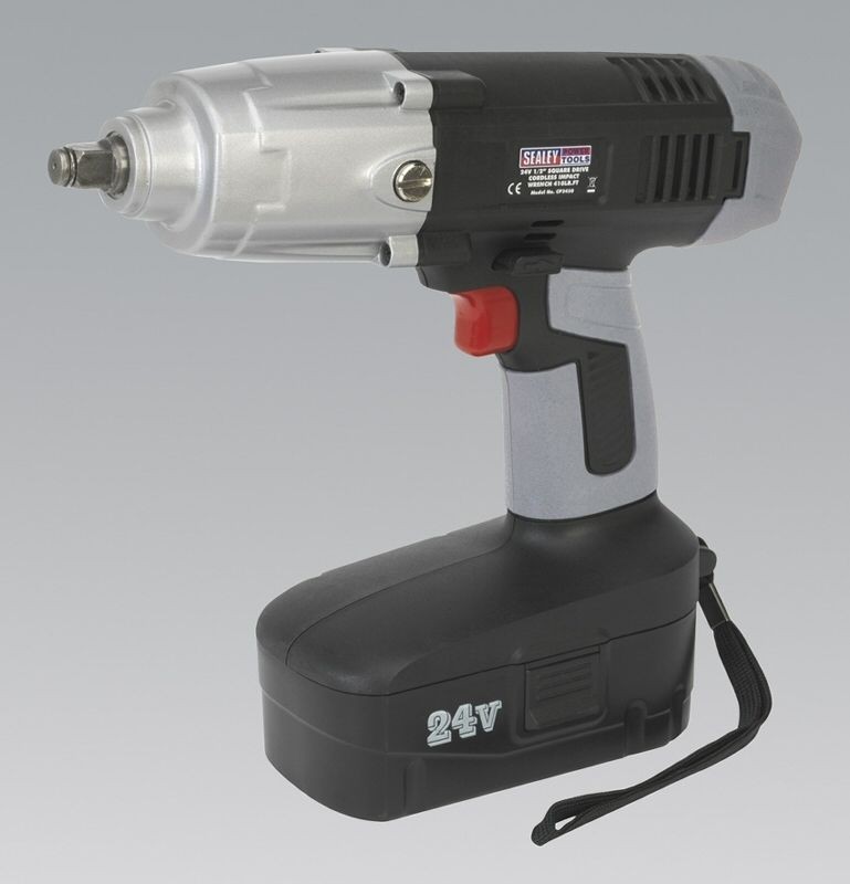 Sealey Cordless Impact Wrench 24V 1/2 Sq Drive 410lb.ft Wheel Nut 