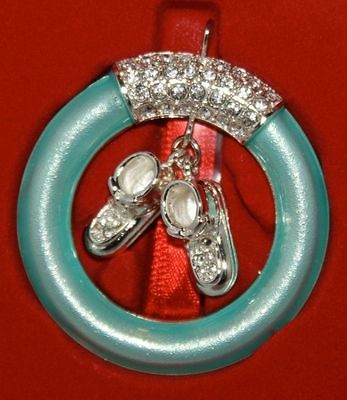 NEW LENOX BABY JEWELS BABY RING BOY Blue Silverplated Xmas Tree 