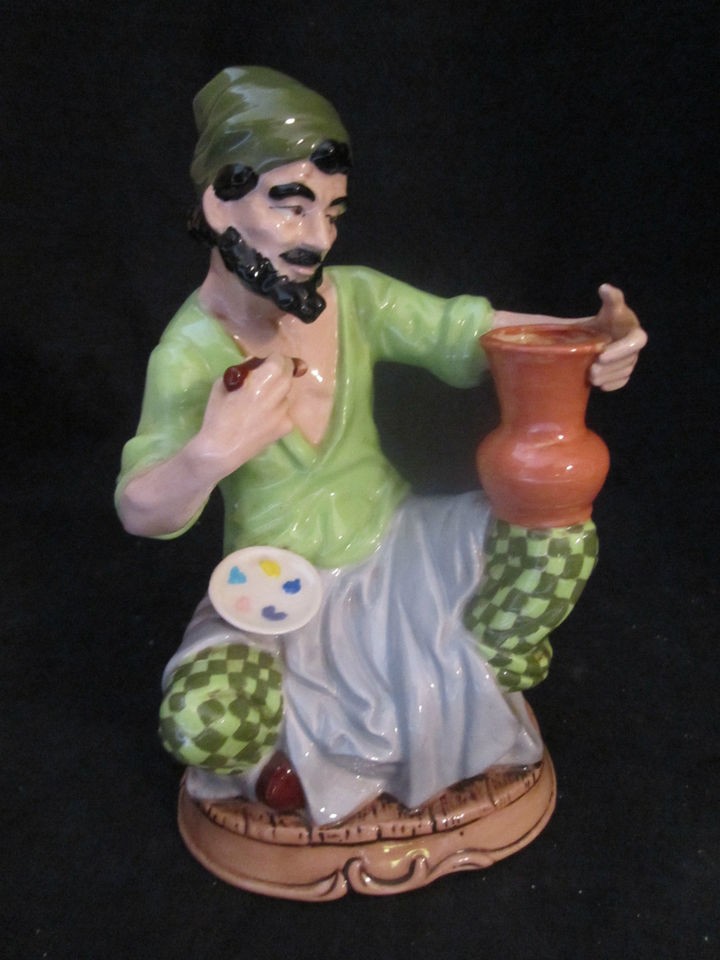 VINTAGE PORCELAIN NARCO FIGURINE OF ARTIST POTTER HAND PAINTED 10 