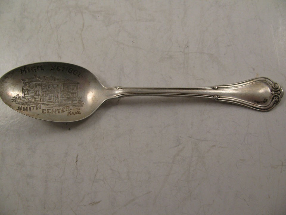 STERLING SILVER SMITH CENTER KANSAS HIGH SCHOOL SOUVENIR SPOON VINTAGE