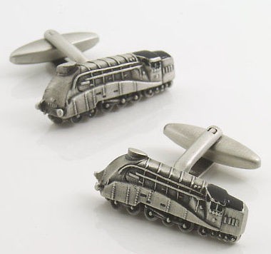 Antique Silver finish Mallard Train Cufflinks 11340 NEW