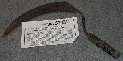 sickle Pennsylvania MUSEUM garden tool ANTIQUE vintage mower grass old