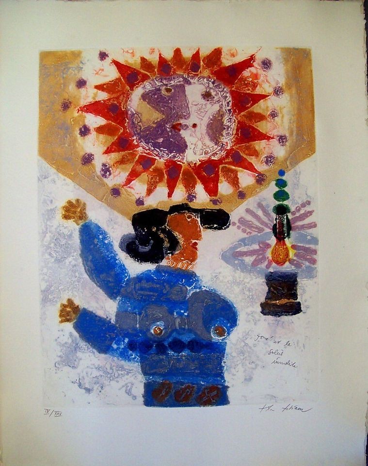 Theo TOBIASSE, Original Etching/Aquatint, Jovie et le Soleil Immobile 