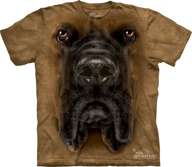 THE MOUNTAIN MASTIFF DOG FACE PET ADULT T SHIRT SIZE XXL 2XL