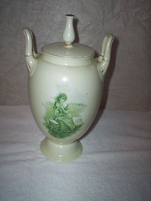 Printemps Germany urn vase mint green with green pictures