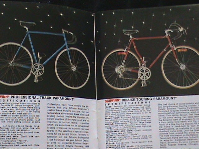 schwinn paramount stingray tandems and others pamphlet catalog 