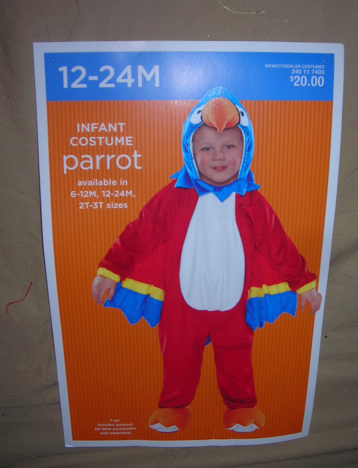 PARROT BIRD HALLOWEEN COSTUME SIZE 12 24MO NEW