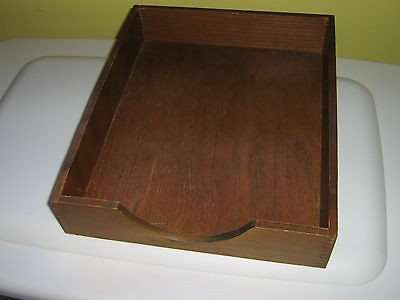 Vintage Wood Inbox Mail Organizer Tray In Box DoveTailed