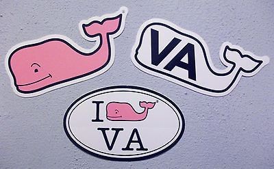 Vineyard Vines Virginia Whale Stickers, Collectors Items FREE 