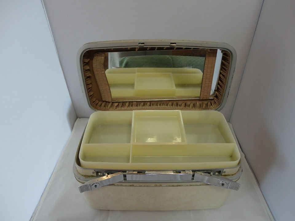 Vintage Samsonite Silhouette Train Case Travel Make Up Suitcase 