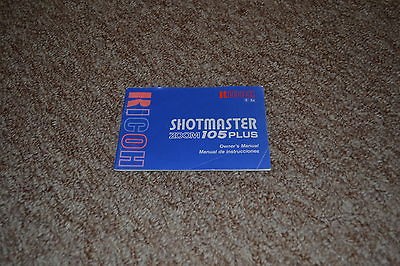 Ricoh Shotmaster Zoom 105 Plus 35mm camera owners manual 1992