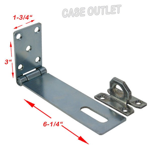 4pcs) Heavy Duty 6 Hasp Gate door Hinges with pad lock ring