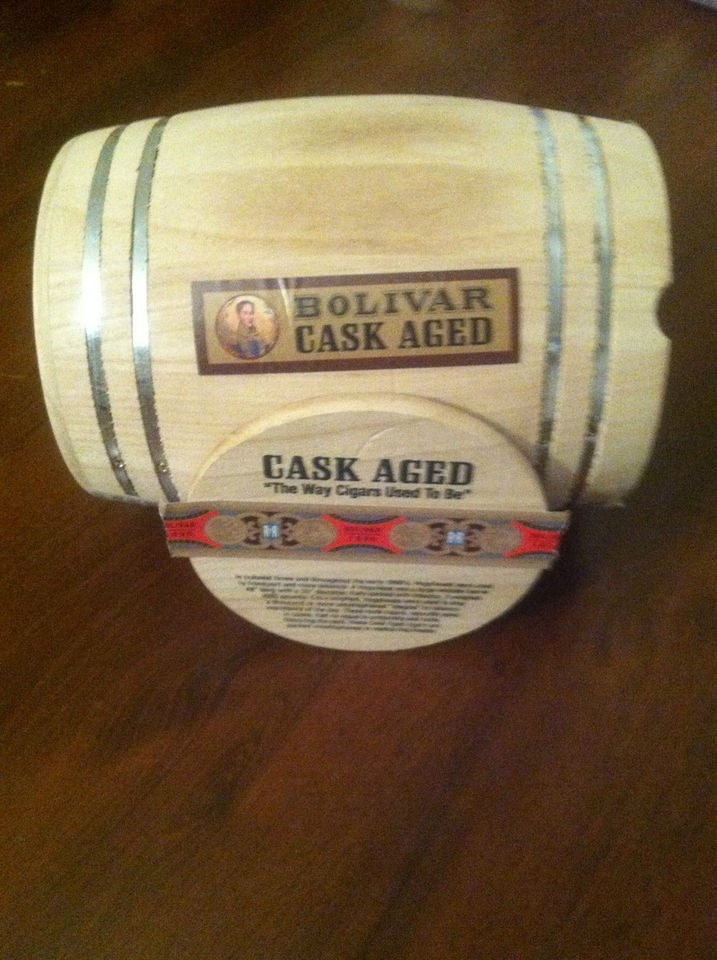 CASK AGED BARREL SHAPE CIGAR BOX BOLIVAR