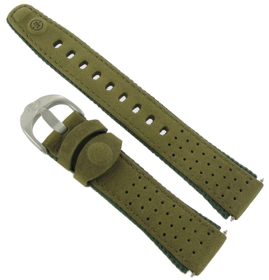 18mm Timex Expedition Textile and Leather Layer Olive Green Watch Band 