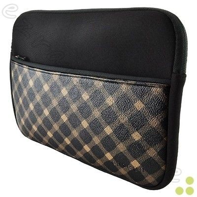   10 S10 Black Plaid Sleeve for Coby MID1024 4G, ViewSonic ViewPad 10e