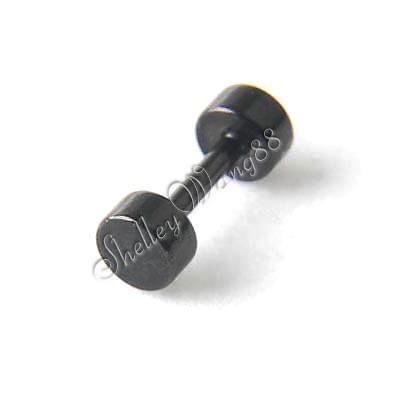 1x New Mens Earring Ear Stud Stainless Steel Black 3mm