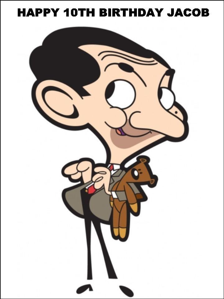 A4 MR BEAN CARTOON FUN EDIBLE ICING BIRTHDAY CAKE TOPPER