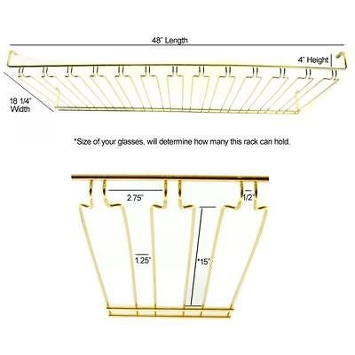 12 Channel Overhead Stemware Rack   Brass   Restaurant & Bar Glassware 