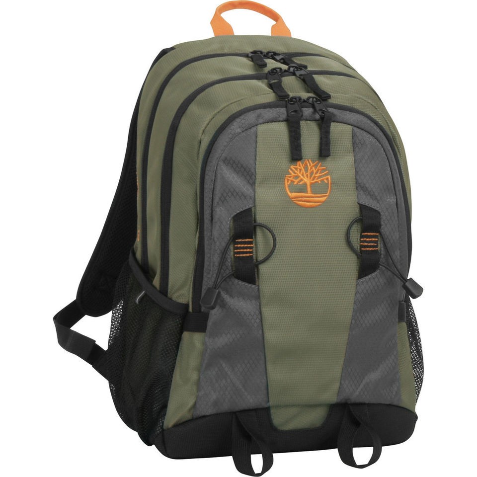 TIMBERLAND CASCO BAY 17 BACKPACK OLIVE GREY ORANGE $80 VALUE NEW