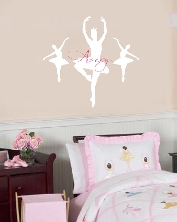 Girls Ballerina Vinyl Wall sticker Decal   match your quilt, bedding 