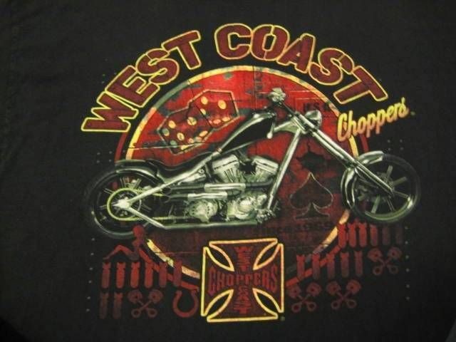Vintage West Coast Choppers Mens T Shirt Size XL Motorcyle Black