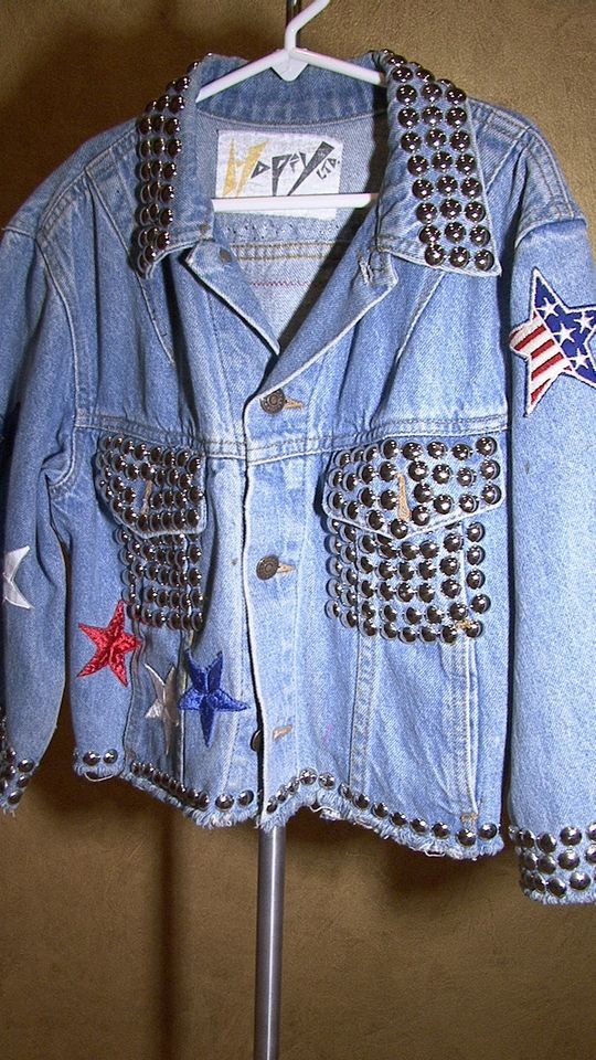 american flag denim jacket in Clothing, 