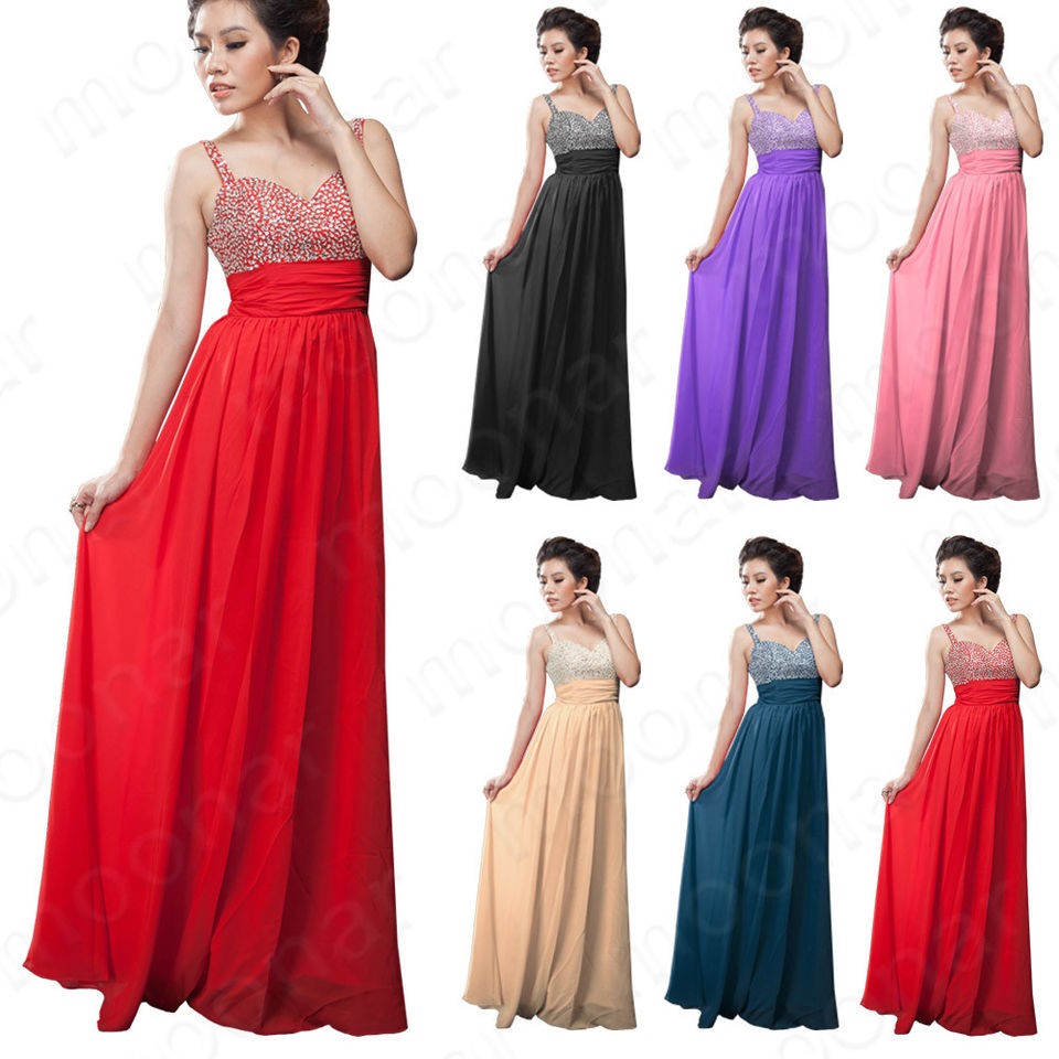 Elegant Evening Long Gowns Formal Prom Long Dress Shinning Sequins 