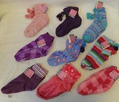 Lot of 9 Joe Boxer Girls Socks Slipper Fleece Holiday Booties Sock 