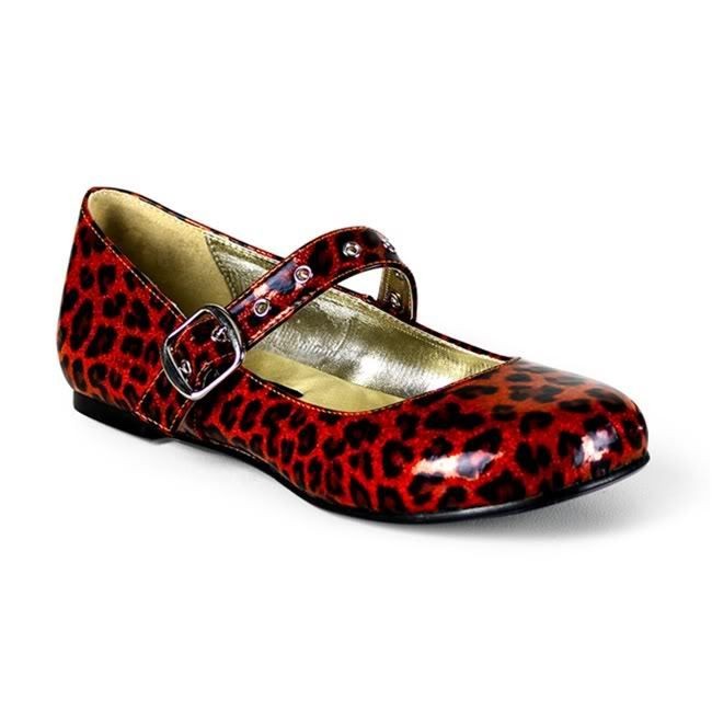 Demonia DAISY 04 Red Glitter Pearlized Mary Jane Flats