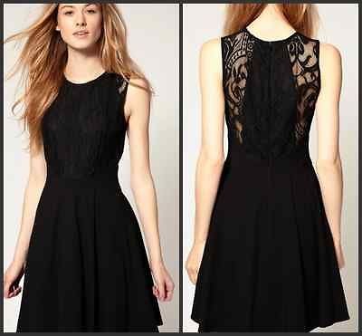   Hepburn Classic Slim Little black dress Lace Noble Sleeveless Dress