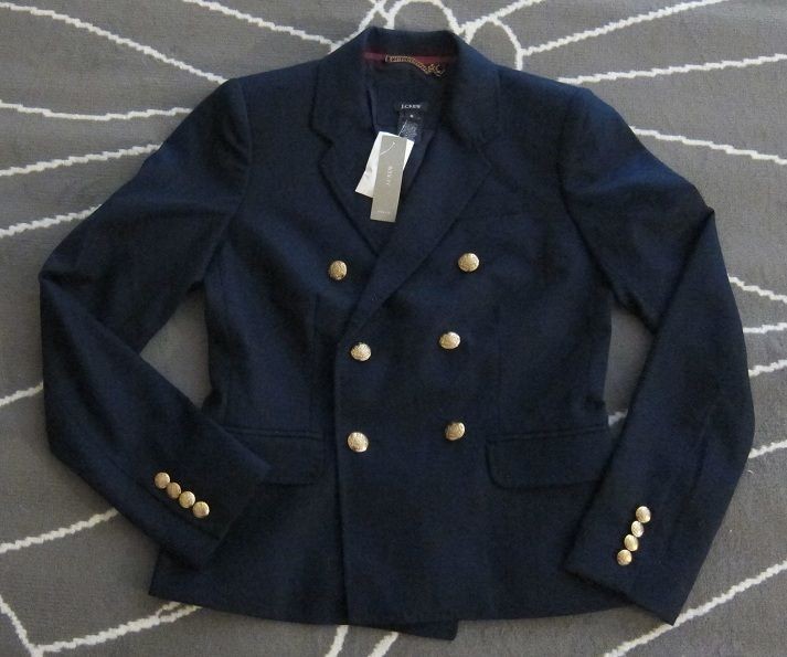 Crew Double Breasted Ivy Blazer Jacket Size 00,0,2,4,6