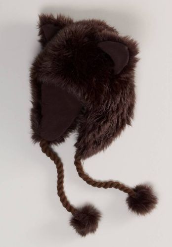   EAGLE BEAR EARS PLUSH FLEECE KNIT TRAPPER HAT CHULLO BEANIE TOQUE