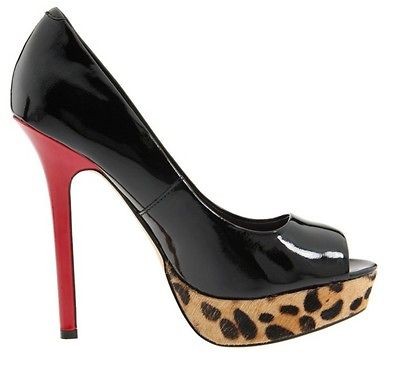 Womens NIB Steve Madden JAAGG Platform Peeptoe Stiletto Heels Leopard 