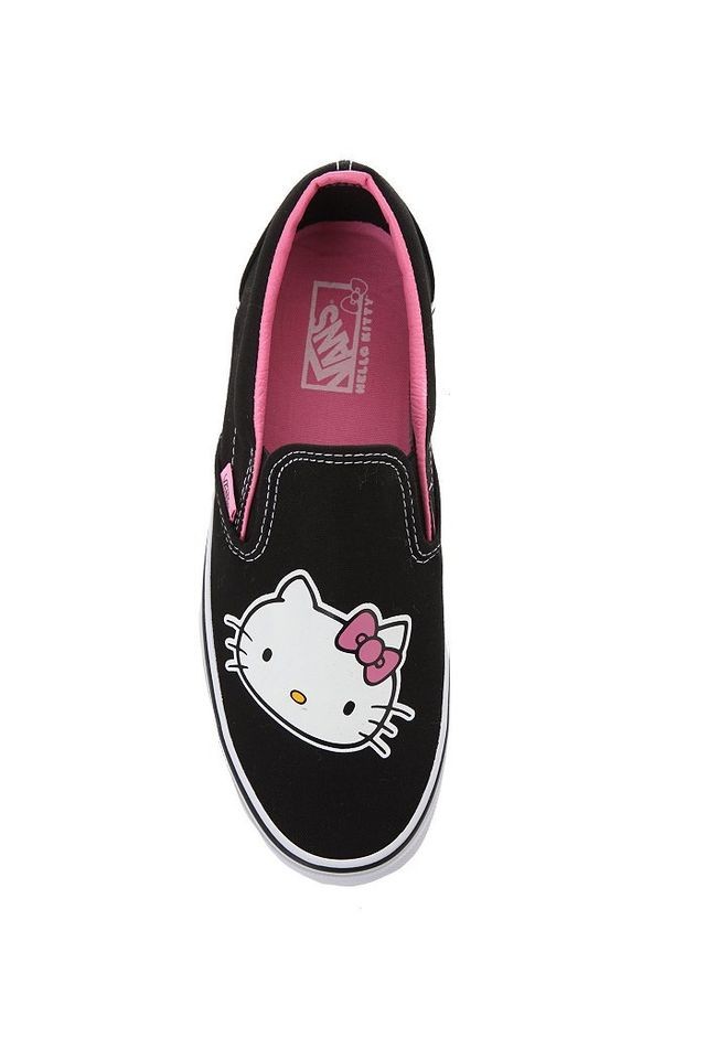 Vans Hello Kitty Black Slip Ons Shoes