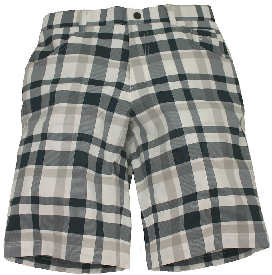 Nike Golf Boys Plaid Tech Fit walk shorts Black/Gray/Whi​te