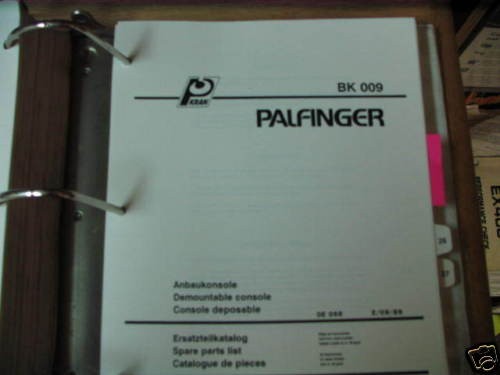 Palfinger BK 009 Demountable Console Parts List