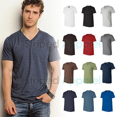 Canvas Mens Short Sleeve V Neck T Shirt Delancey Tee XS 2XL Mens 3005