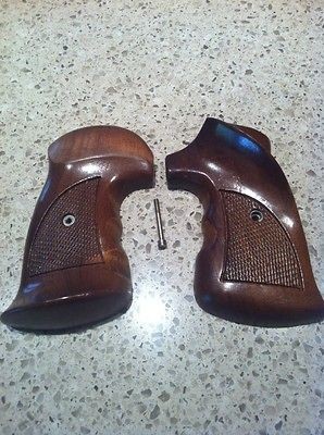 colt python wood thumbrest target grips