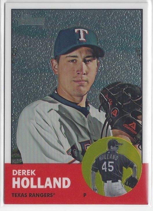 2012 Topps Heritage Baseball Chrome #HP74 Derek Holland #d /1963