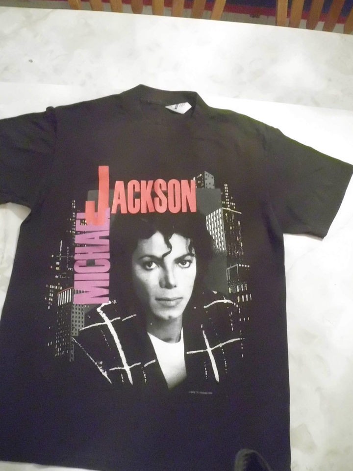 Vintage Michael Jackson Bad Tour 88 Black T shirt Size M Front & Back 