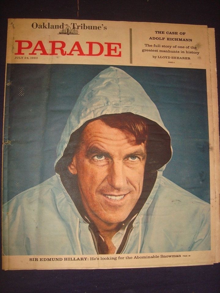   PARADE MAGAZINE EDMUND HILLARY ADOLF EICHMANN RAMBLER AD JULY 24 1960