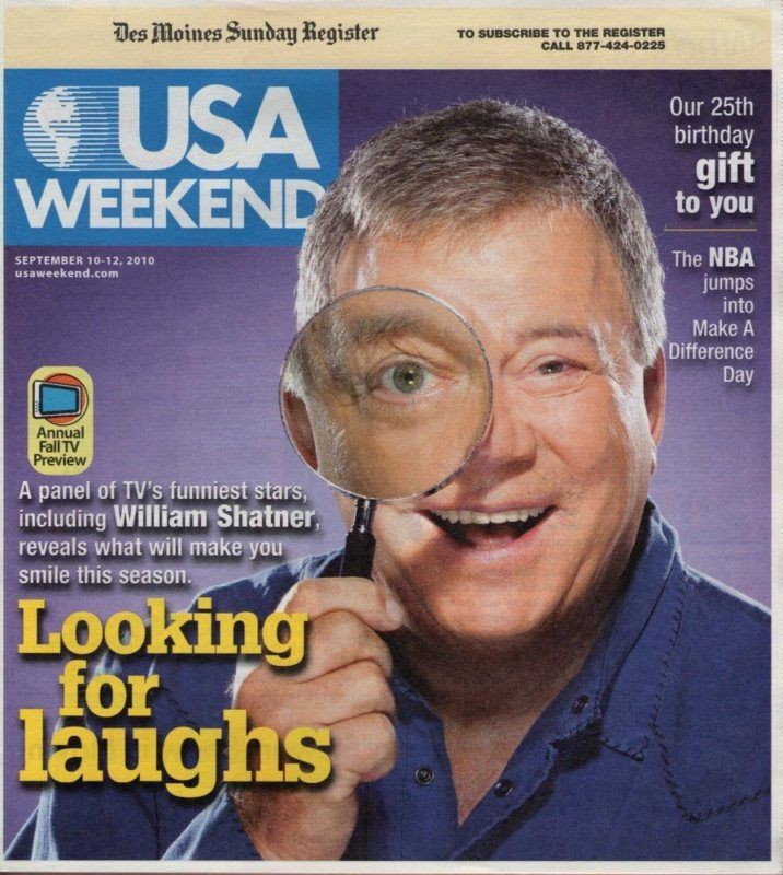 WILLIAM SHATNER   Meredith Vieira   2010 USA Weekend n