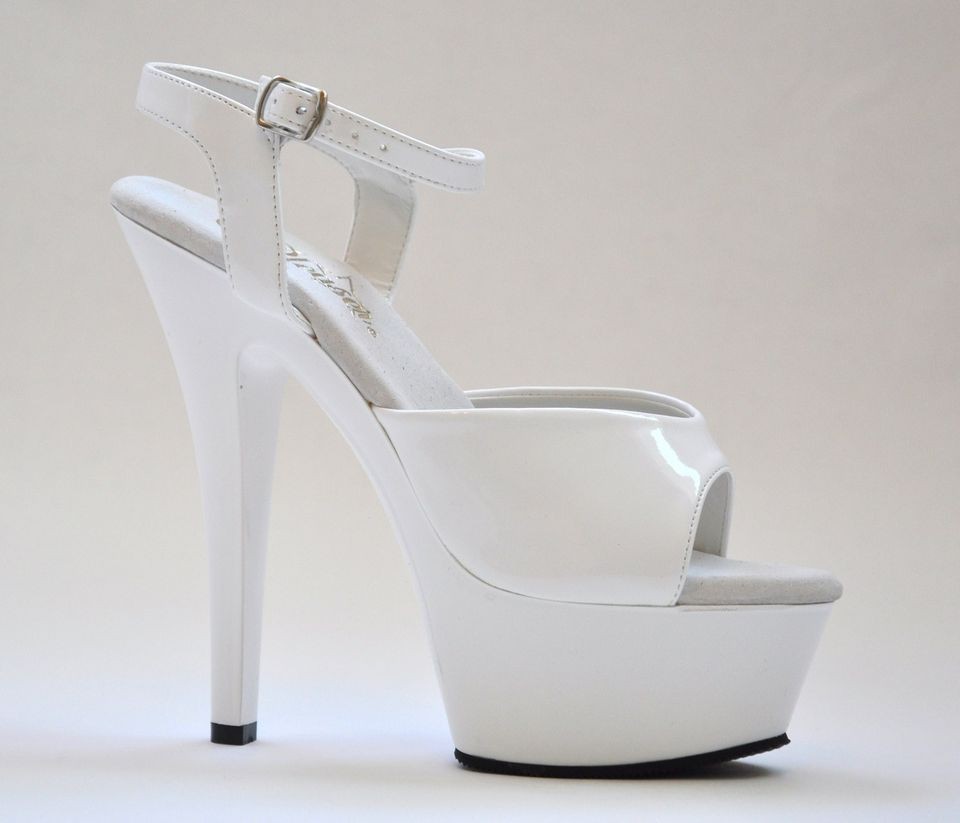 White Platform Stripper Sandals Pole Dance Class Heels Kiss 209 