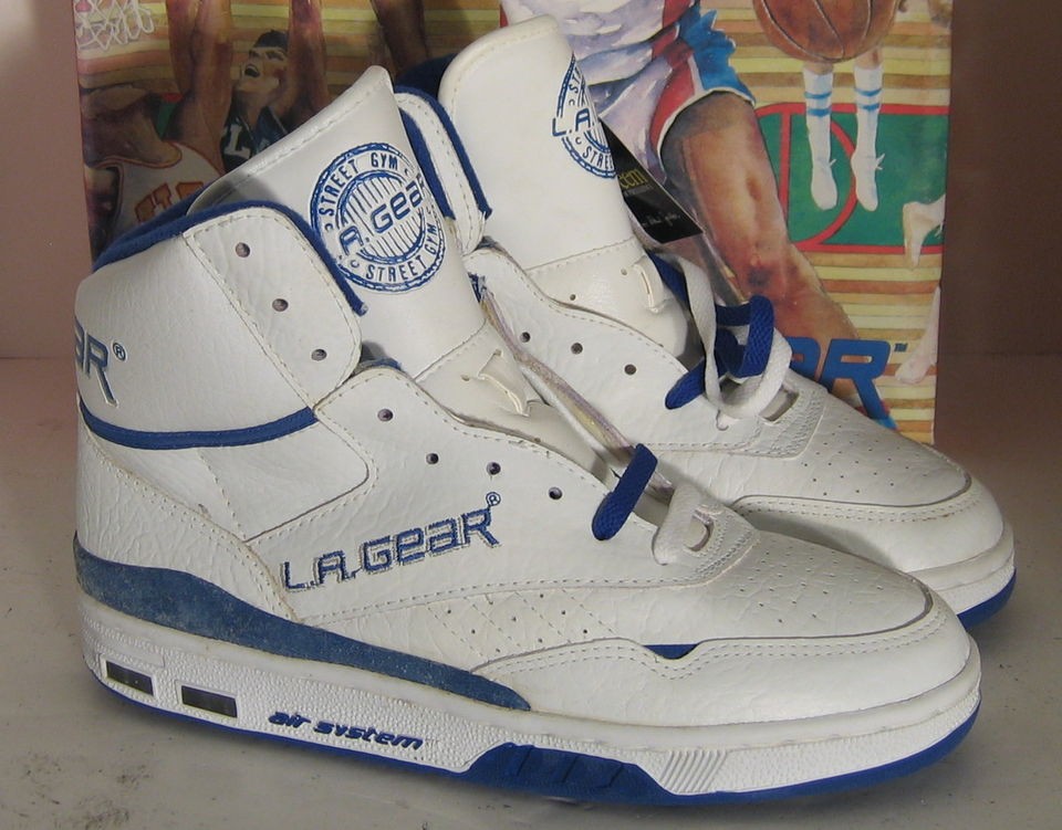 VINTAGE DEADSTOCK OG LA GEAR KAREEM ABDUL JABAAR SHOES 8.5 WHITE ROYAL 