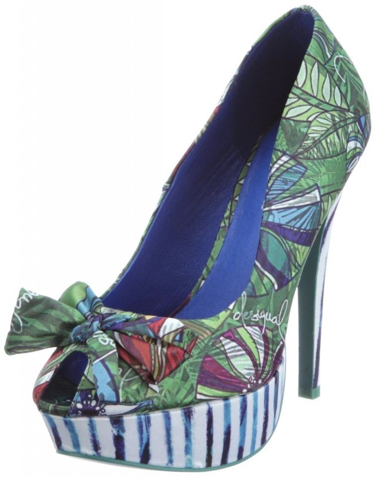 DESIGUAL GERANIO VERDE OSCURO PLATFORMS HEELS WOMENS SHOES